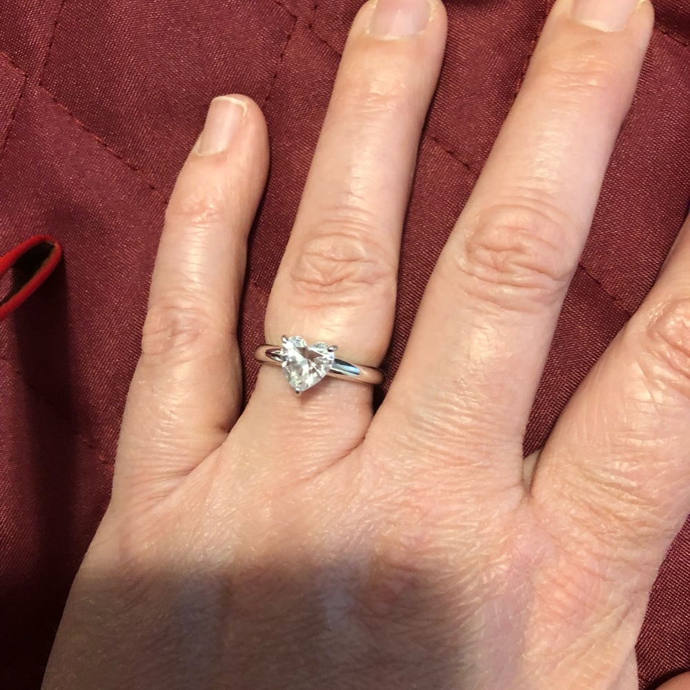 Diamonique Epiphany heart shaped CZ size 8